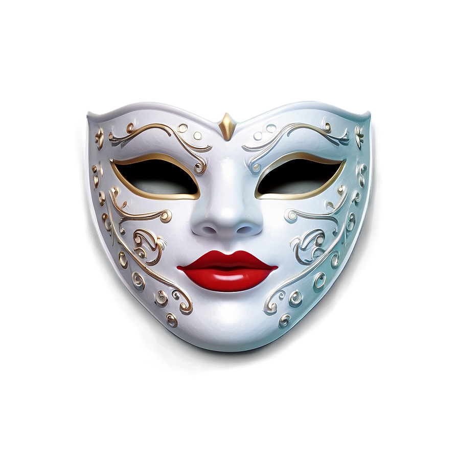 Carnival White Mask Png 06272024