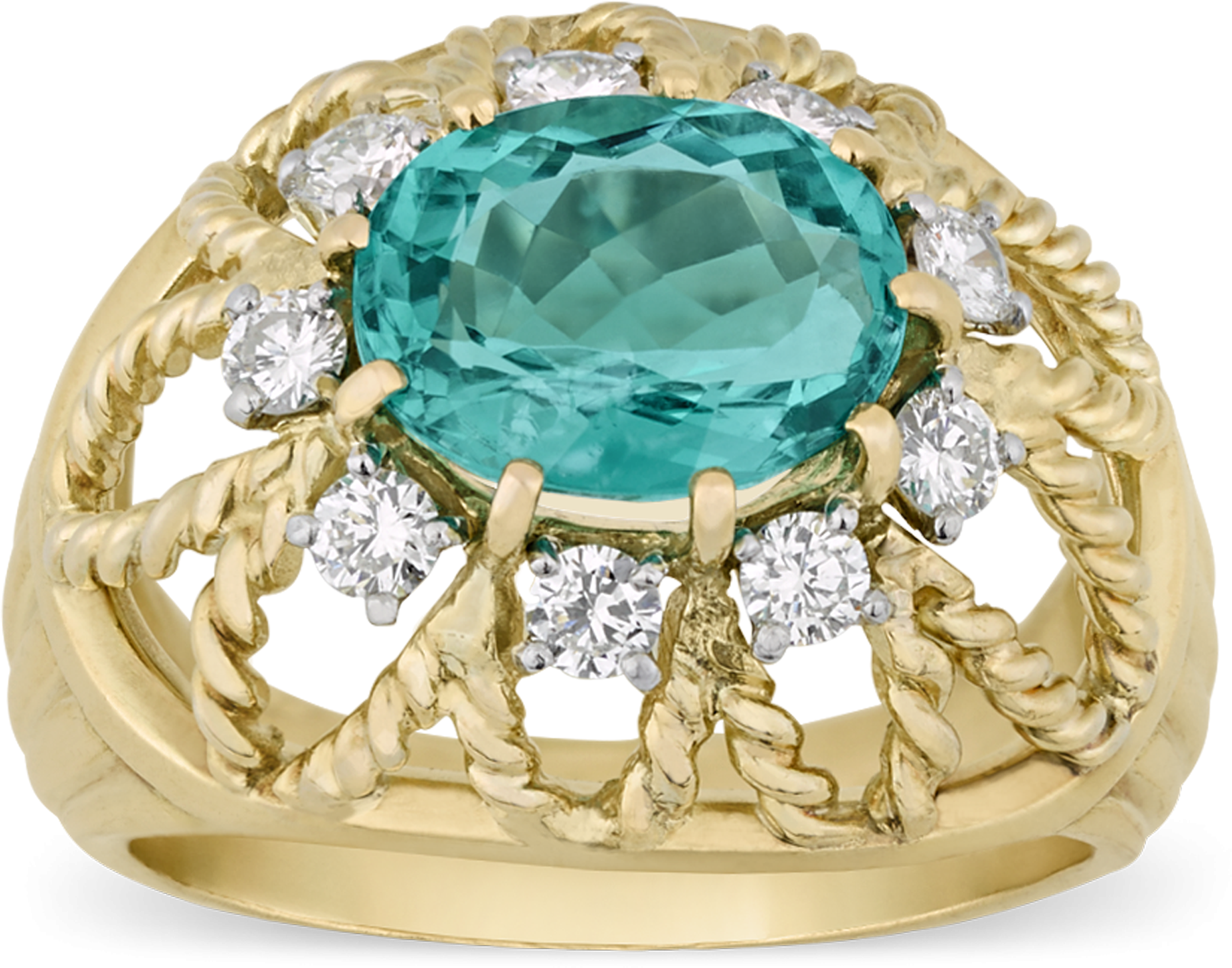 Cartier Paraiba Tourmaline Ring, - Teal Paraiba Tourmaline, HD Png Download PNG with transparent background