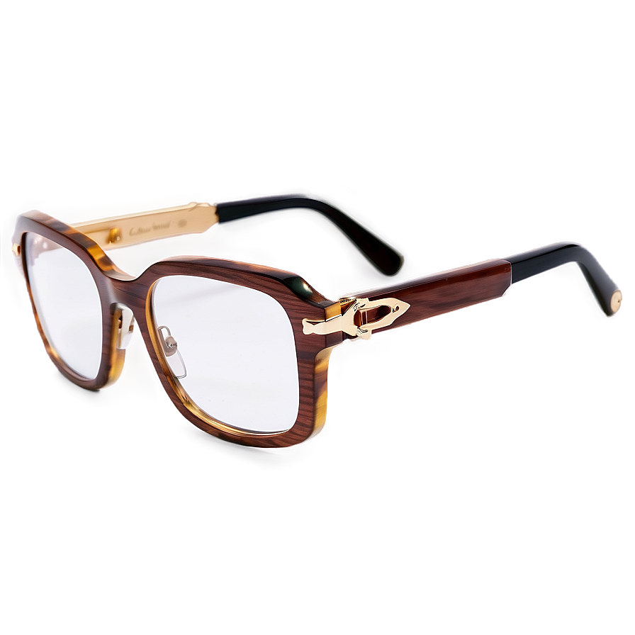 Cartier Wood Frame Glasses Png Qlt24