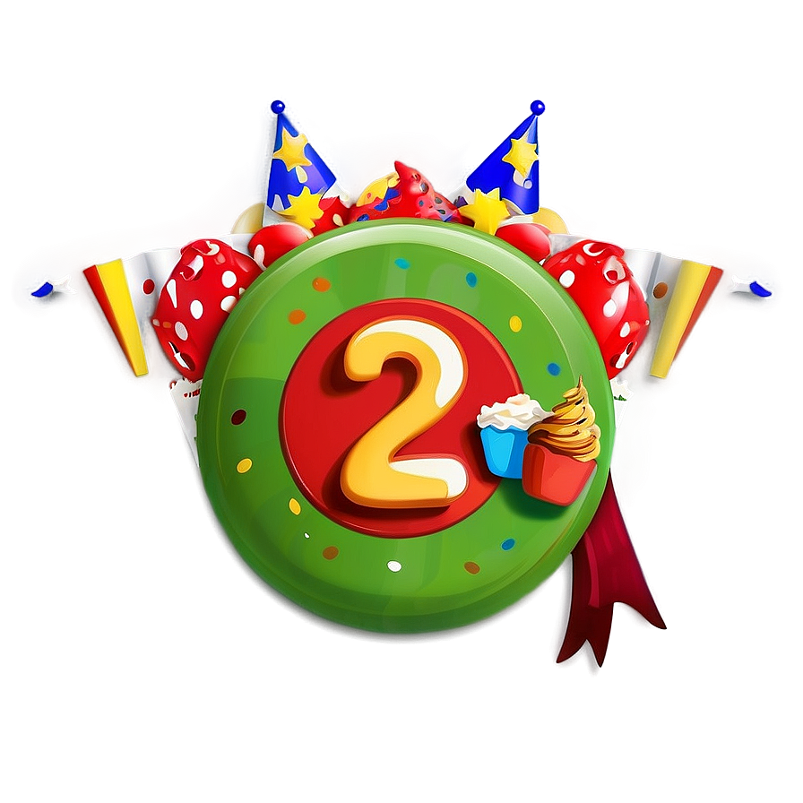 Cartoon 2nd Birthday Banner Png Xhy2