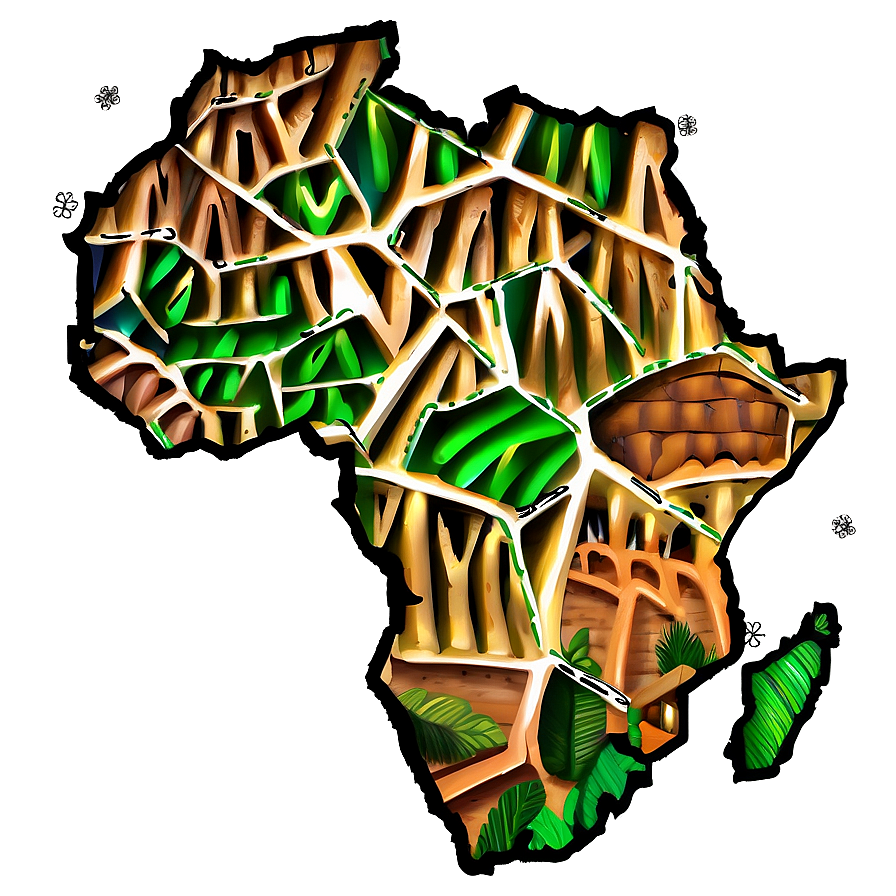 Cartoon Africa Outline Png 06262024