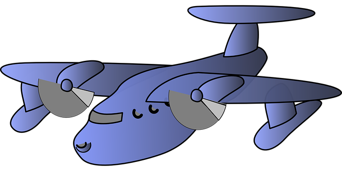 Cartoon Airplane Character PNG with transparent background