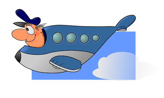Cartoon Airplane Character PNG with transparent background