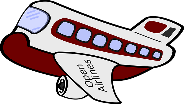 Cartoon Airplane Graphic PNG with transparent background