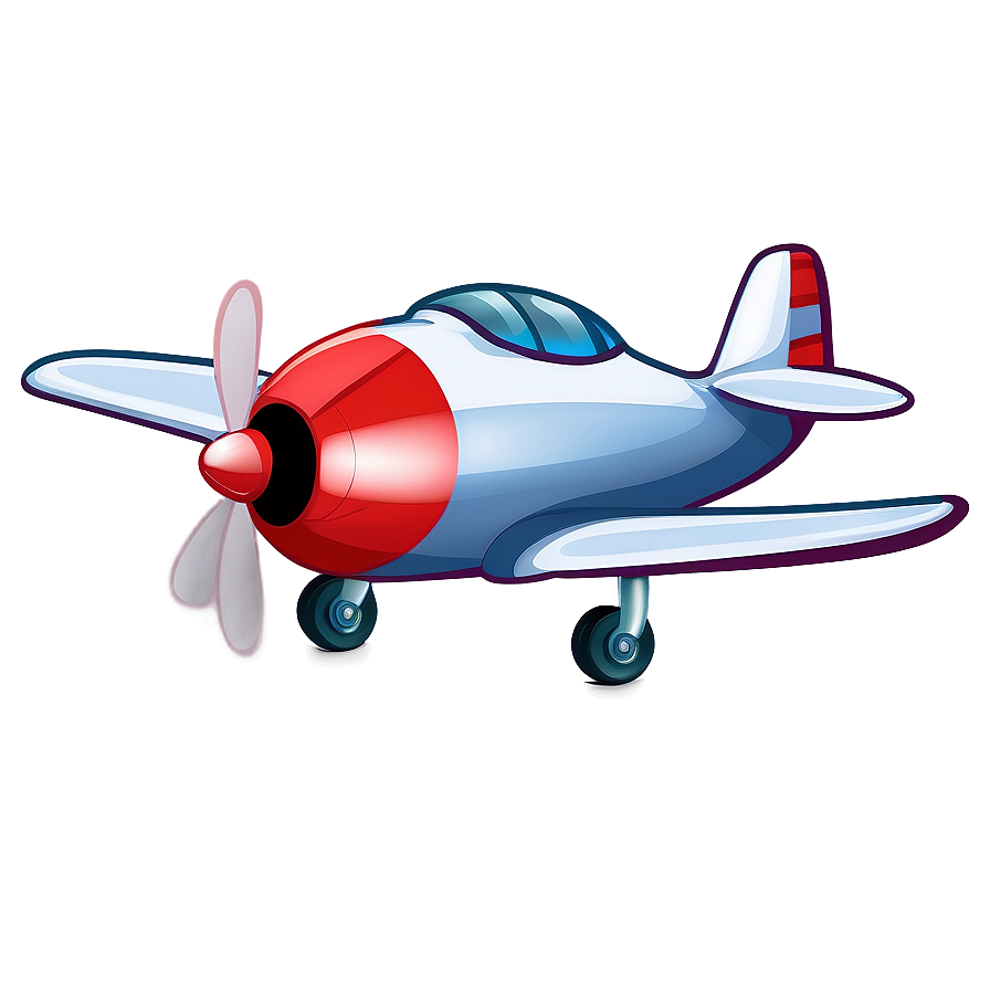 Cartoon Airplane In Clouds Png Nga