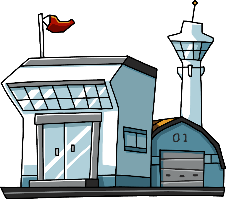 Cartoon Airport Terminal Illustration