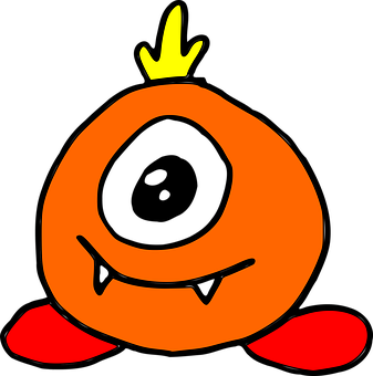 Cartoon Alien Monster Graphic PNG with transparent background