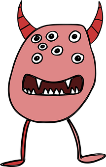 Cartoon Alien Monster Illustration PNG with transparent background