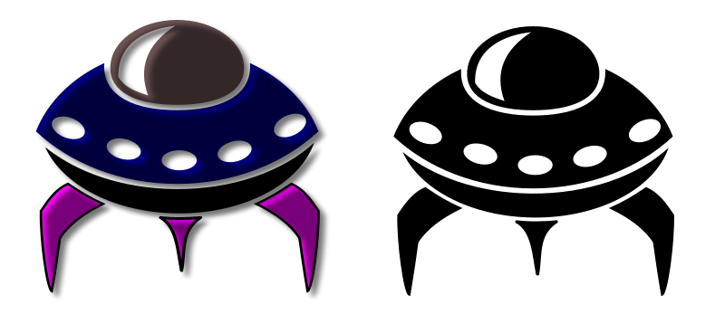 Cartoon Alien Spaceship PNG with transparent background