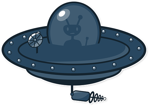 Cartoon Alien Spaceship Vector PNG with transparent background