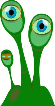 Cartoon Alien Trio PNG with transparent background
