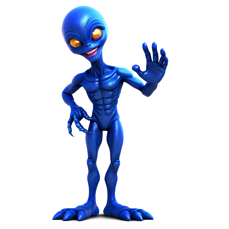 Cartoon Alien Waving Hello Png 06292024