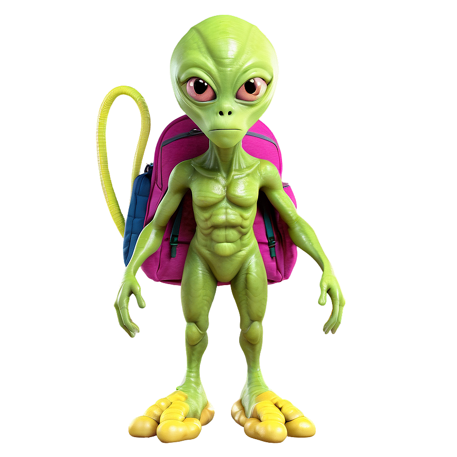 Cartoon Alien With Backpack Png Niu73