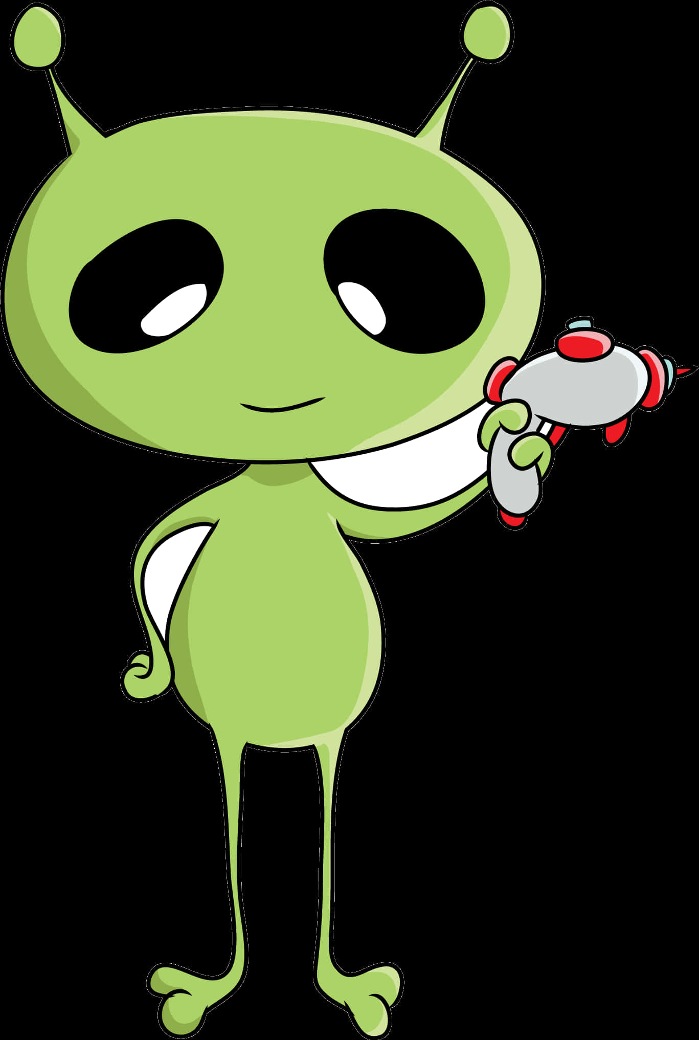 Cartoon Alien With Ray Gun