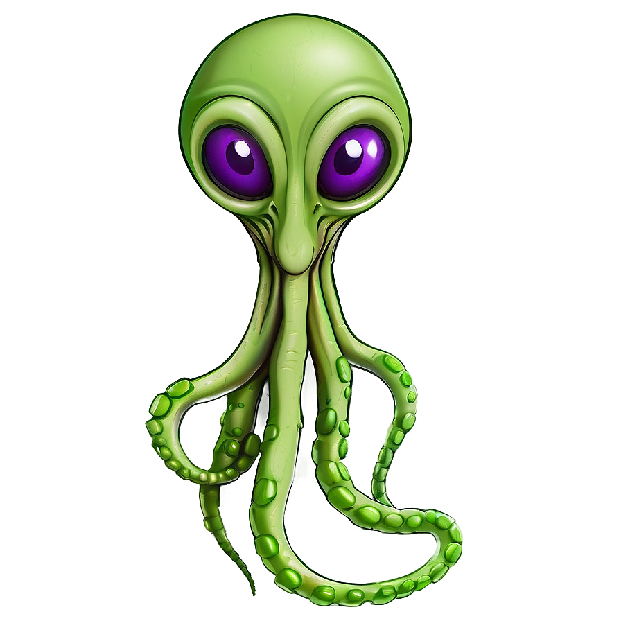 Cartoon Alien With Tentacles Png 40