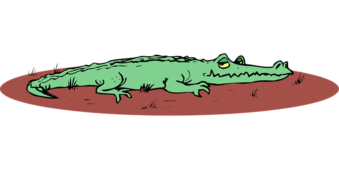 Cartoon Alligator Resting PNG with transparent background