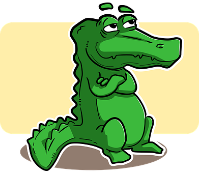 Cartoon Alligator Standing PNG with transparent background
