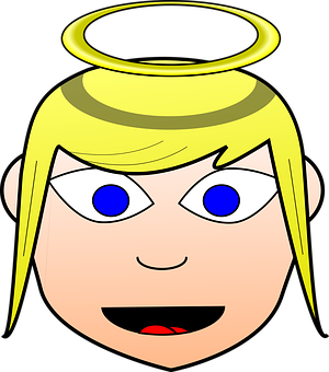 Cartoon Angel Face Graphic