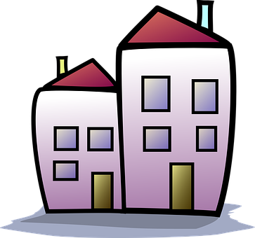 Cartoon Apartment Building Illustration PNG with transparent background