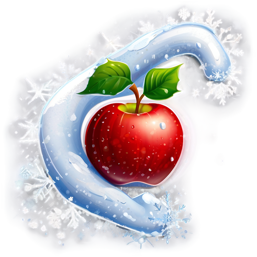 Cartoon Apple In Snow Png Adu15