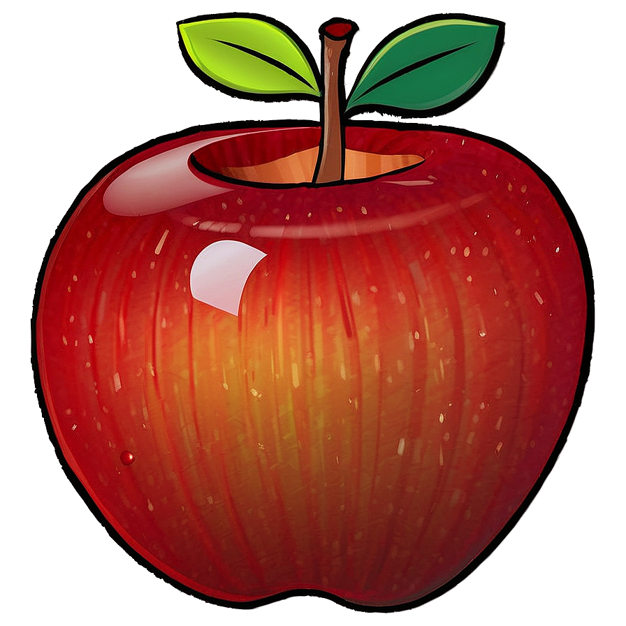 Cartoon Apple School Png 06272024