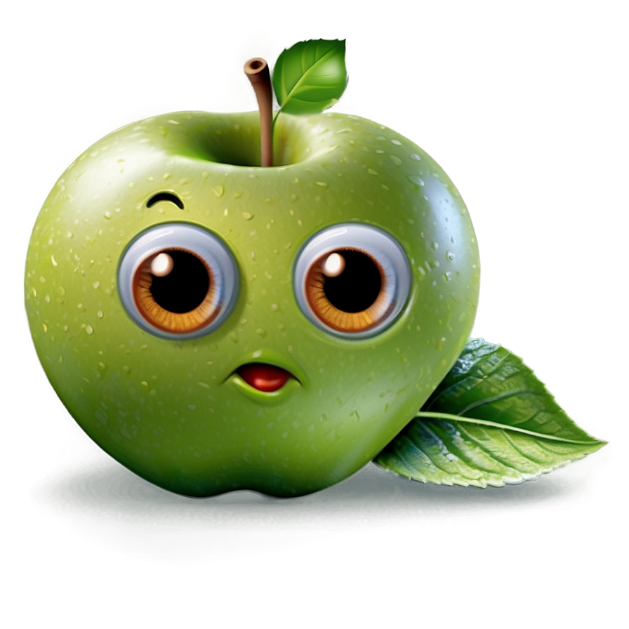 Cartoon Apple With Eyes Png 95