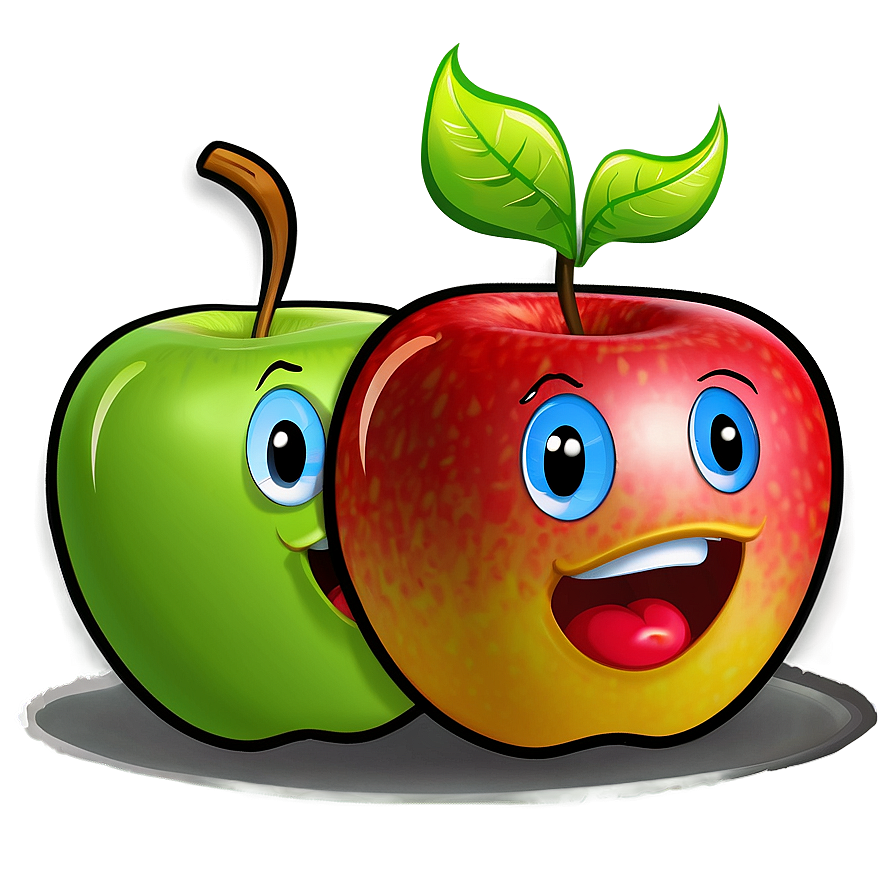 Cartoon Apple With Hat Png 76