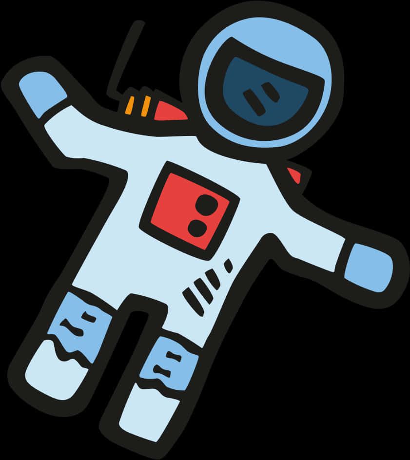 Cartoon Astronaut Floatingin Space