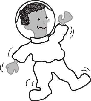 Cartoon Astronaut Floatingin Space PNG with transparent background