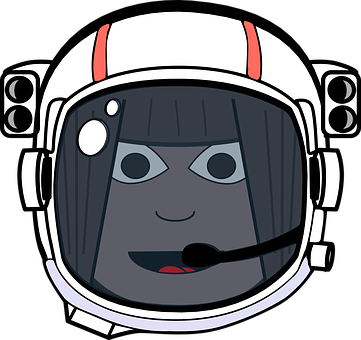 Cartoon Astronaut Helmet Portrait PNG with transparent background