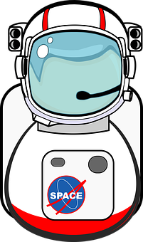 Cartoon Astronaut Space Mission Logo PNG with transparent background
