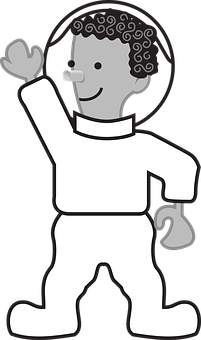 Cartoon Astronaut Waving Hello PNG with transparent background