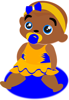 Cartoon Baby Girlwith Pacifier