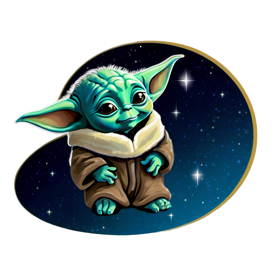 Cartoon Baby Yoda In Space PNG 06252024 PNG image with a transparent background, free high-resolution download
