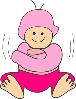 Cartoon Babyin Pink Clothing