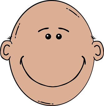 Cartoon Bald Head Smiling