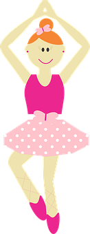 Cartoon Ballerina Posing PNG with transparent background