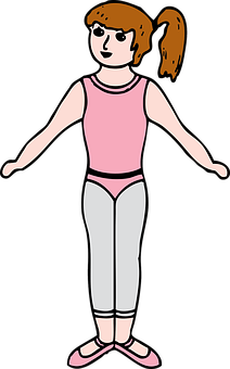 Cartoon Ballerina Standing Position