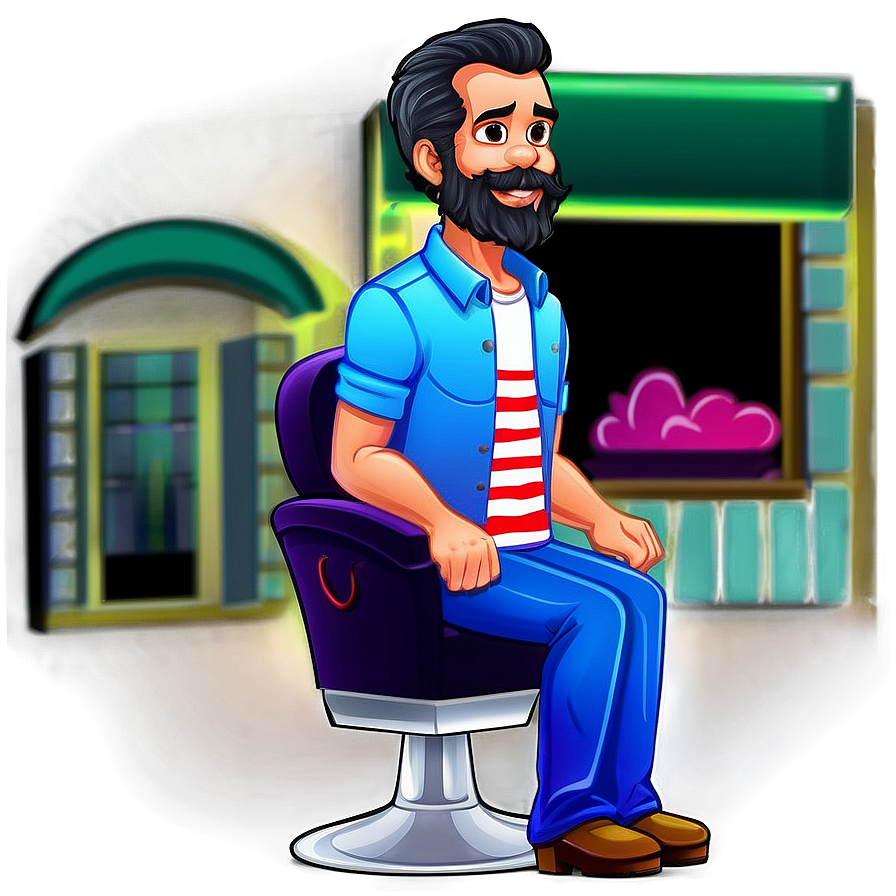 Cartoon Barber Figure Png Fug77