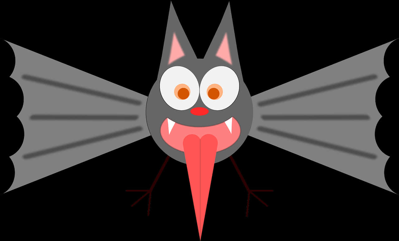 Cartoon Bat Illustration PNG with transparent background