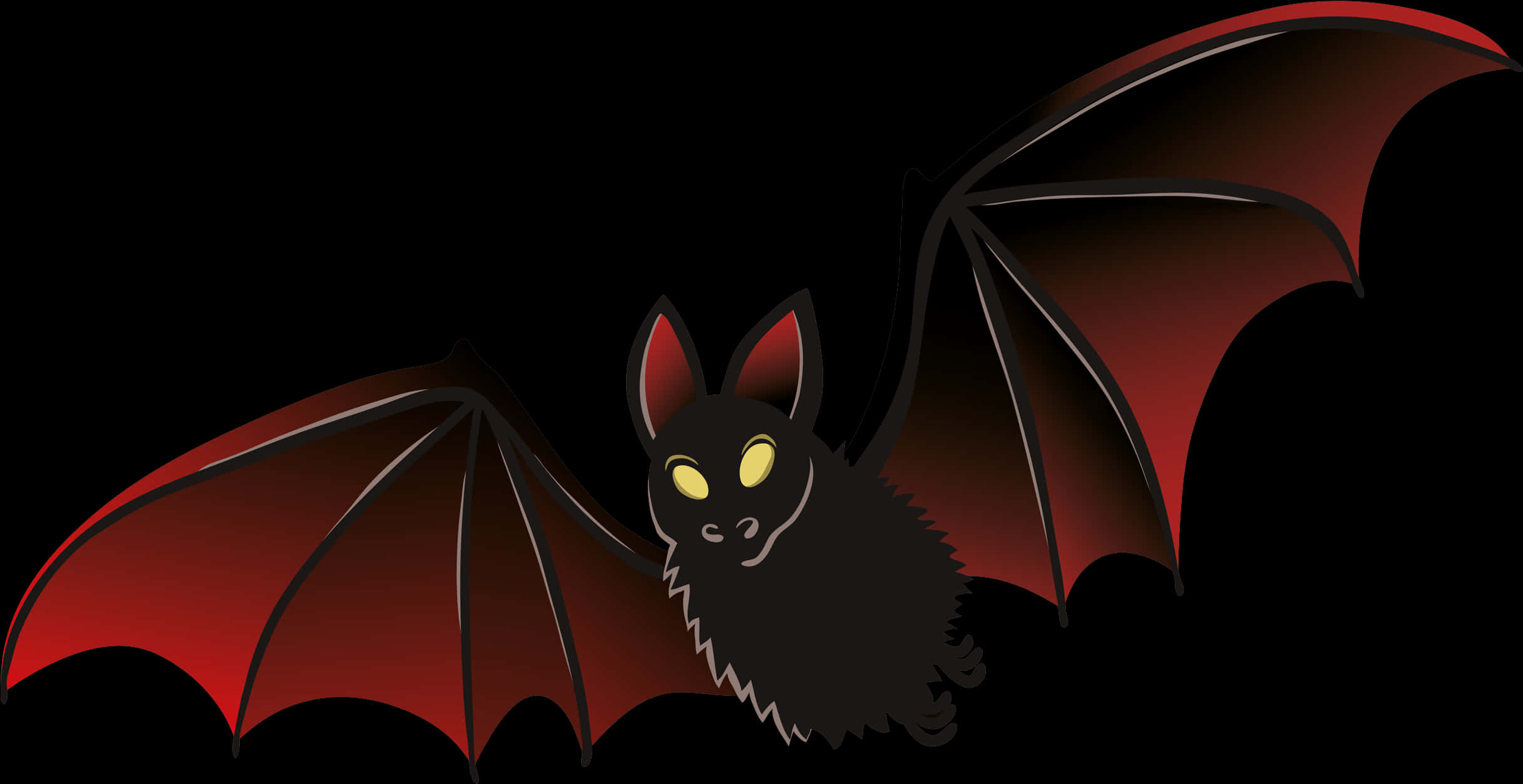 Cartoon Bat Illustration PNG with transparent background