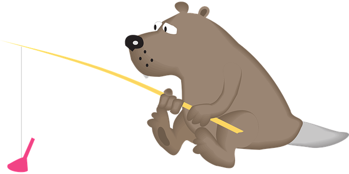 Cartoon Bear Fishing