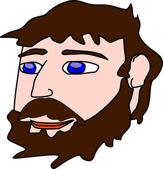 Cartoon Bearded Man Portrait