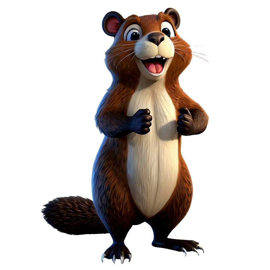 Cartoon Beaver Character PNG 05242024 PNG with transparent background