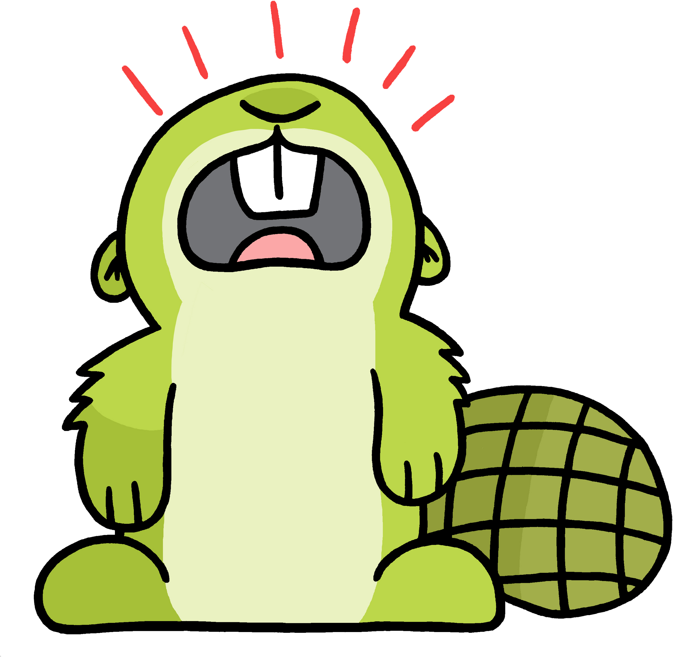 Very - Crying Beaver Cartoon PNG with transparent background