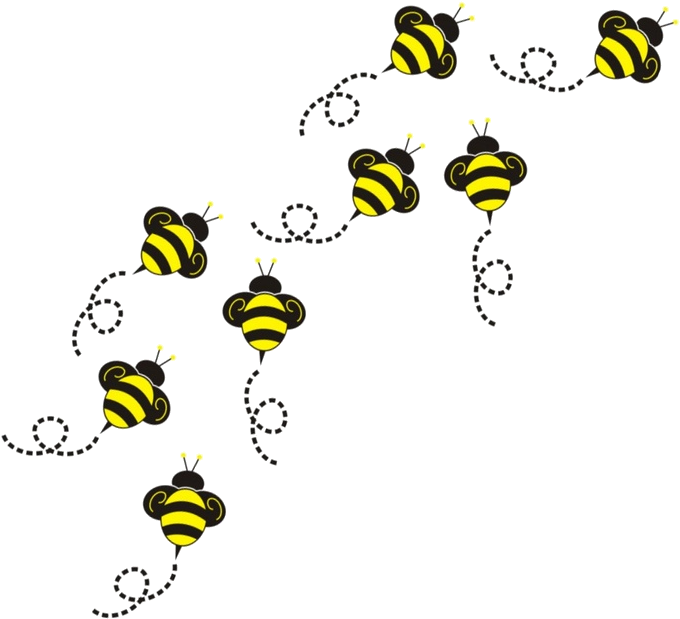 Cartoon Bee Flight Path Clipart