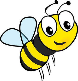 Cartoon Bee Graphic PNG with transparent background