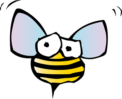 Cartoon Bee Icon PNG with transparent background
