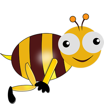 Cartoon Bee Smiling Graphic PNG with transparent background
