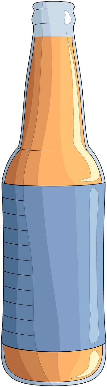Cartoon Beer Bottle Graphic PNG image with a transparent background, free high-resolution download